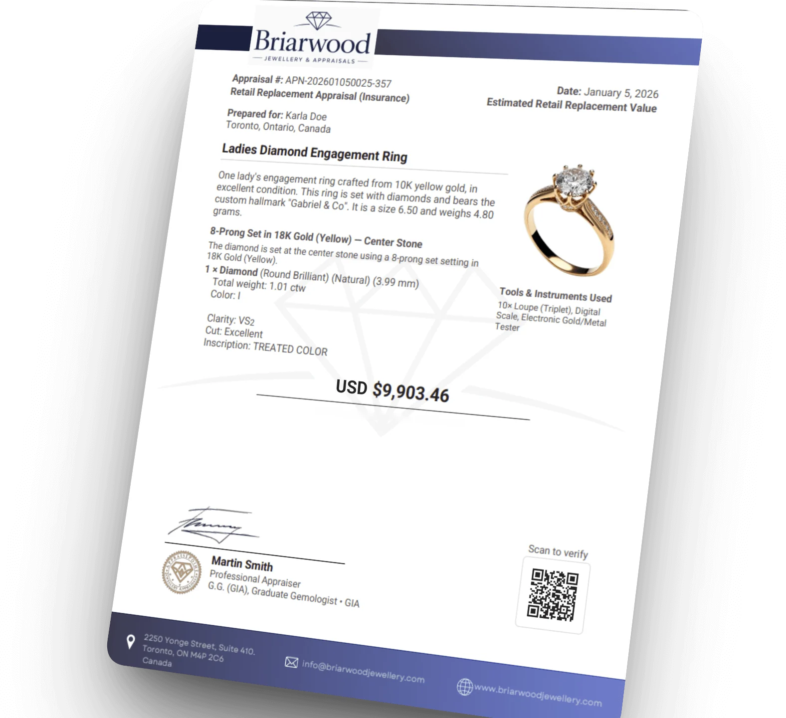 Branded appraisal report